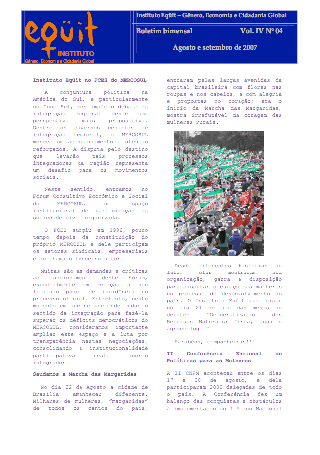 Agosto e setembro de 2007 (Vol. IV nº 4)