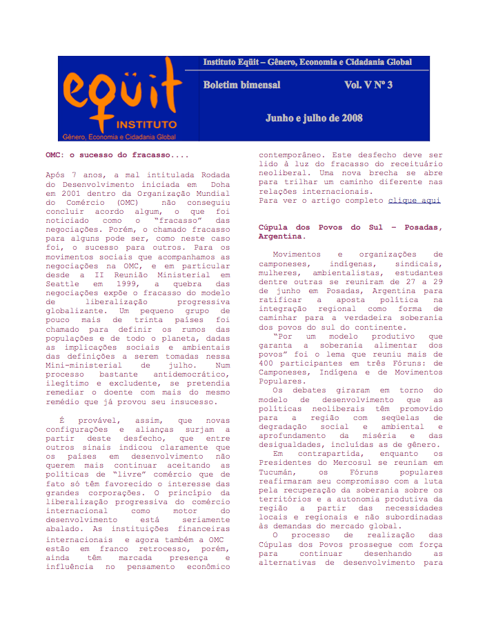 Junho e Julho de 2008 (Vol. V nº 3)