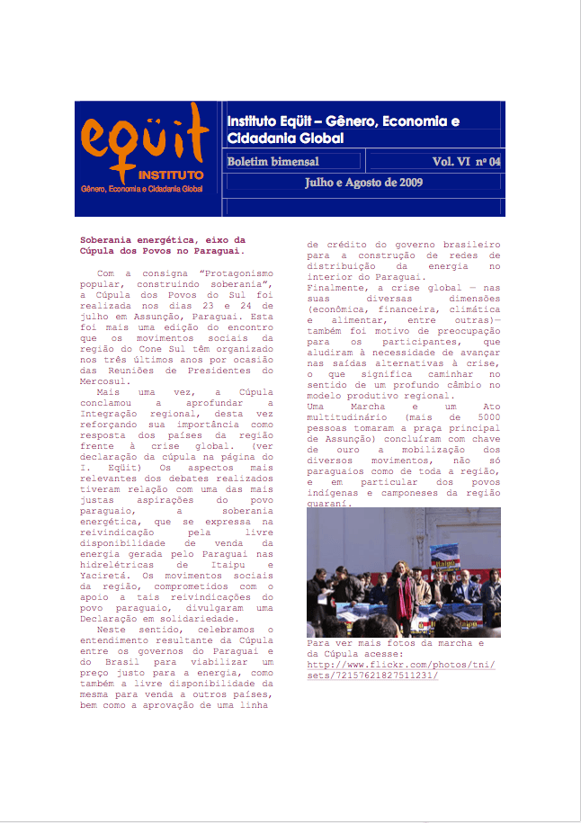 Julho e agosto de 2009 (Vol. VI Nº 04)