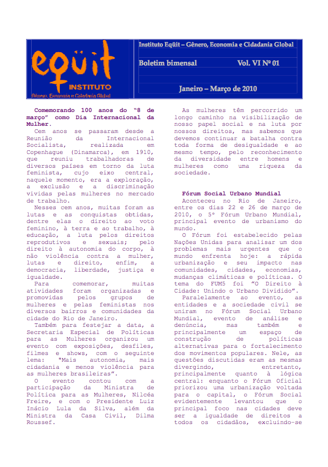 Janeiro – Março de 2010 (Vol. VII Nº 01)