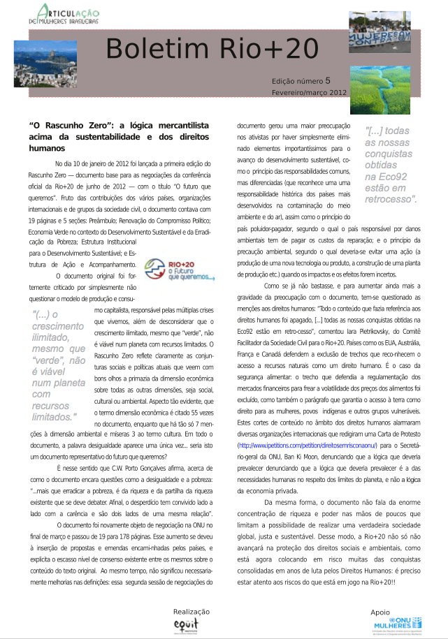 Edição número 5 – Fevereiro – Março 2012
