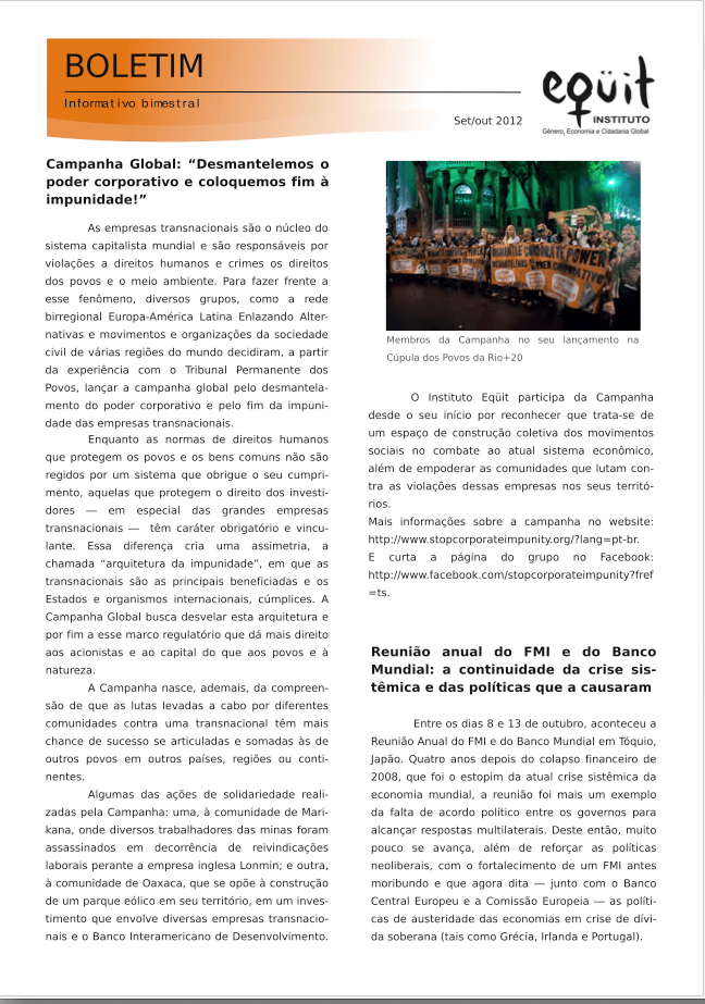 Boletim EQUIT Dez-Jan 2013