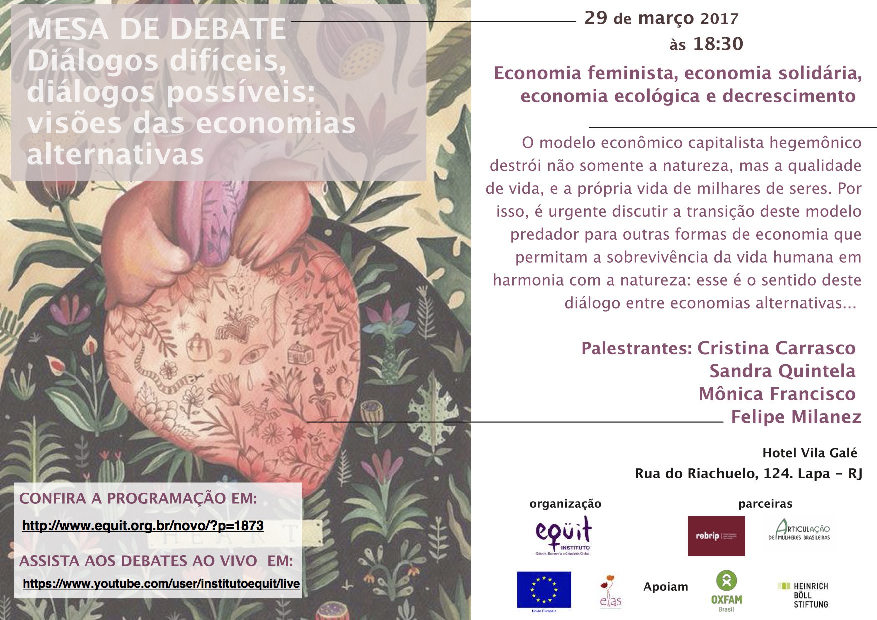 CONVITE PARA MESA DE DEBATE ABERTA AO PÚBLICO – 29/03